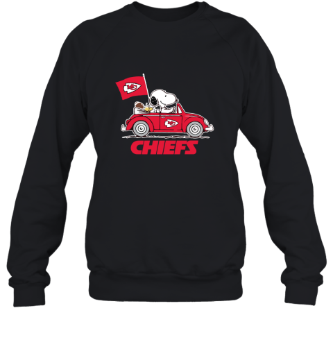 Snoopy And Woodstock Ride The Kansas City Chiefs Car NFL Sweatshirt