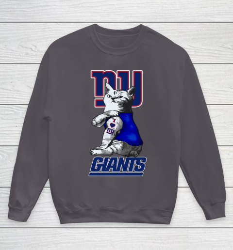 NFL Football My Cat Loves New York Giants Youth Sweatshirt 5