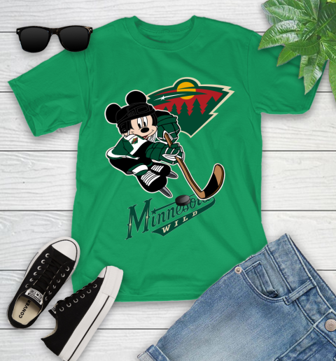 NHL Minnesota Wild Mickey Mouse Disney Hockey T Shirt Youth T-Shirt 6