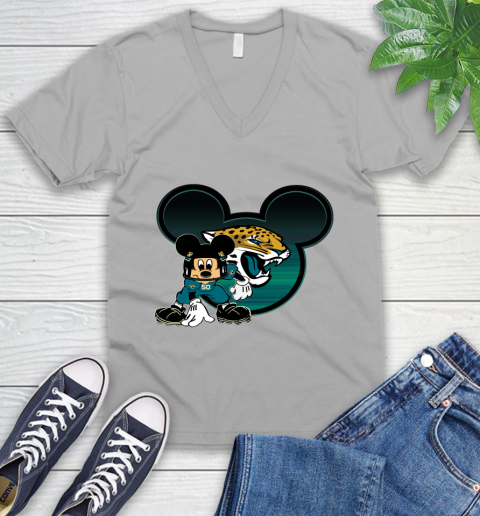 NFL Jacksonville Jaguars Mickey Mouse Disney Football T Shirt V-Neck T-Shirt 4