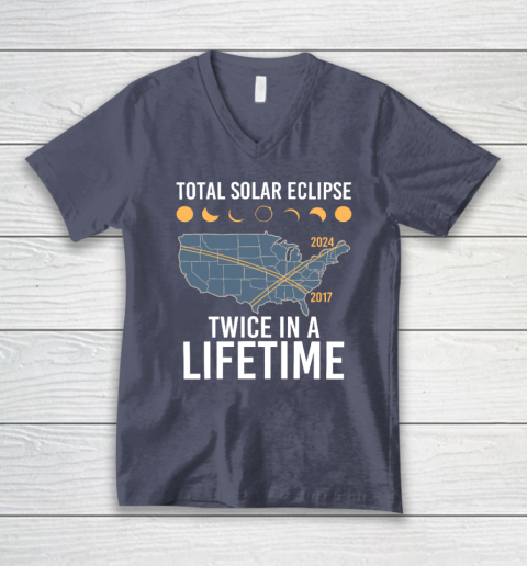 Twice In A Lifetime Solar Eclipse Shirt 2024 Total Eclipse V-Neck T-Shirt 6