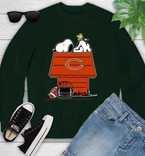 Chicago Bears NFL Football Snoopy Woodstock The Peanuts Movie Youth Sweatshirt 10