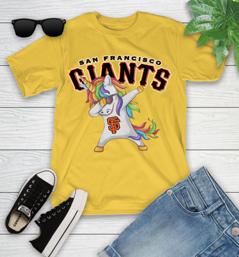 San Francisco Giants MLB Baseball Funny Unicorn Dabbing Sports Youth T-Shirt 8