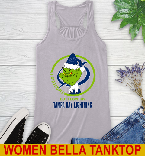 Tampa Bay Lightning NHL Christmas Grinch I Hate People But I Love My Favorite Hockey Team Racerback Tank 5