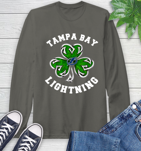 NHL Tampa Bay Lightning Three Leaf Clover St Patrick's Day Hockey Sports Long Sleeve T-Shirt 9