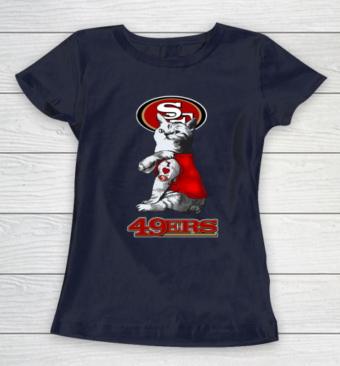 NFL Football My Cat Loves San Francisco 49ers Women's T-Shirt 2