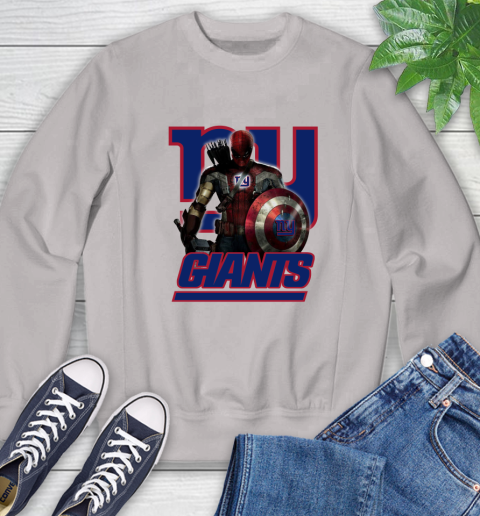 NFL Captain America Thor Spider Man Hawkeye Avengers Endgame Football New York Giants Sweatshirt 12