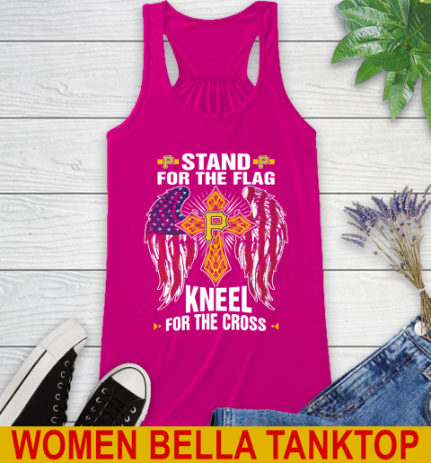 MLB Baseball Pittsburgh Pirates Stand For Flag Kneel For The Cross Shirt Racerback Tank 7 MLB Baseball Pittsburgh Pirates Stand For Flag Kneel For The Cross Shirt Racerback Tank - Image 7