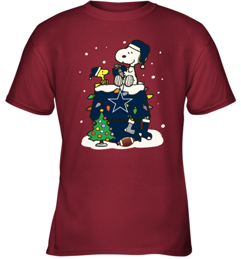 A Happy Christmas With Dallas Cowboys Snoopy Youth T-Shirt