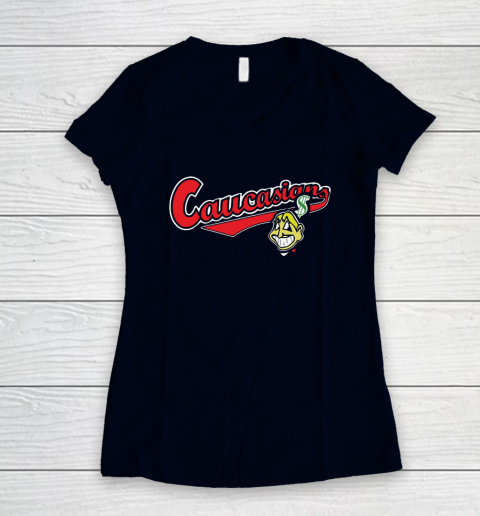 Cleveland Caucasians Bomani Jones Women's V-Neck T-Shirt 3