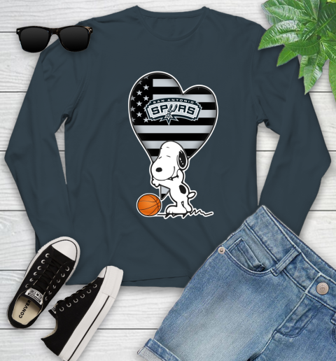 San Antonio Spurs NBA Basketball The Peanuts Movie Adorable Snoopy Youth Long Sleeve 8