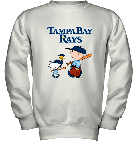 Tampa Bay Rays Let's Play Baseball Together Snoopy MLB Youth Sweatshirt