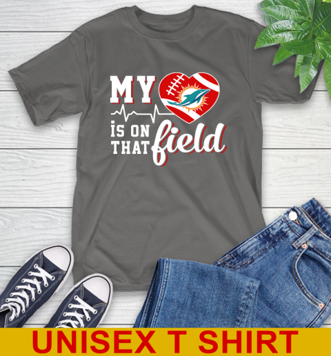 NFL My Heart Is On That Field Football Sports Miami Dolphins T-Shirt 10