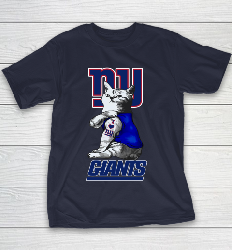 NFL Football My Cat Loves New York Giants Youth T-Shirt 3 NFL Football My Cat Loves New York Giants Youth T-Shirt - Image 3