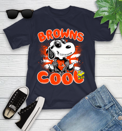 NFL Football Cleveland Browns Cool Snoopy Shirt Youth T-Shirt 2