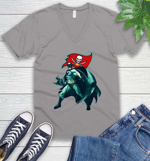 NFL Batman Football Sports Tampa Bay Buccaneers V-Neck T-Shirt 4