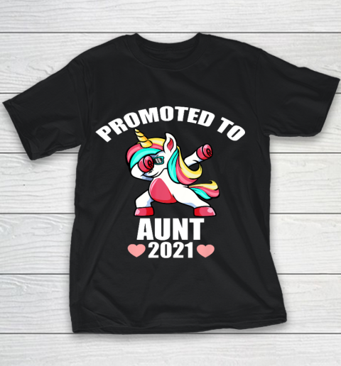 Promoted To Aunt 2021 Unicorn Girl Youth T-Shirt