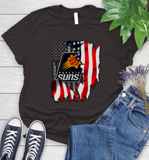 Phoenix Suns NBA Basketball American Flag Women's T-Shirt 11