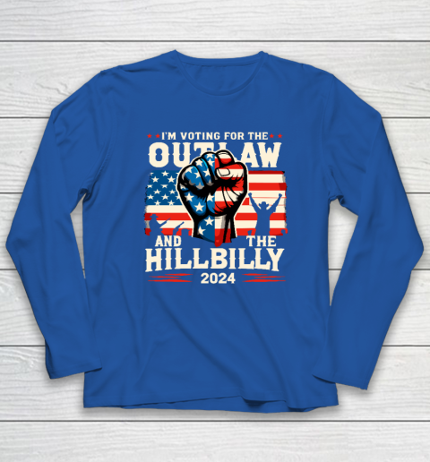 I'm Voting For the Outlaw And The Hillbilly 2024 US Flag Long Sleeve T-Shirt 5