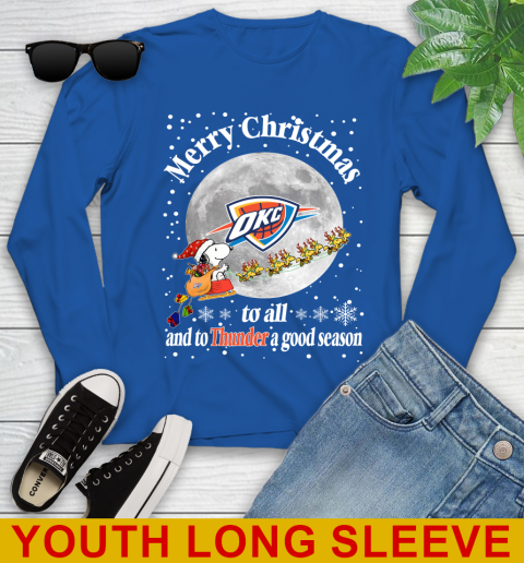 Oklahoma City Thunder Merry Christmas To All And To Thunder A Good Season NBA Basketball Sports Youth Long Sleeve 10