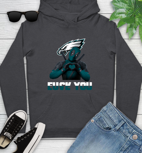 NHL Philadelphia Eagles Deadpool Love You Fuck You Football Sports Youth Hoodie 8