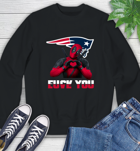 NHL New England Patriots Deadpool Love You Fuck You Football Sports Sweatshirt