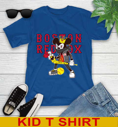 Boston Red Sox MLB Baseball Mickey Peace Sign Sports Youth T-Shirt 9