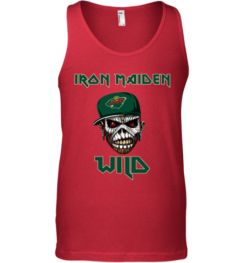 NHL Minnesota Wild Iron Maiden Rock Band Music Hockey Sports m4xuF1JqXrm unisex tank 17 95 151514 front red