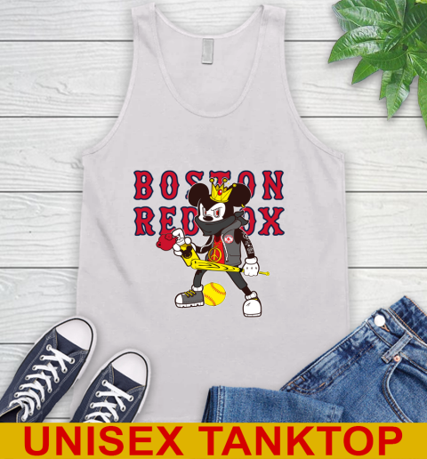 Boston Red Sox MLB Baseball Mickey Peace Sign Sports Tank Top