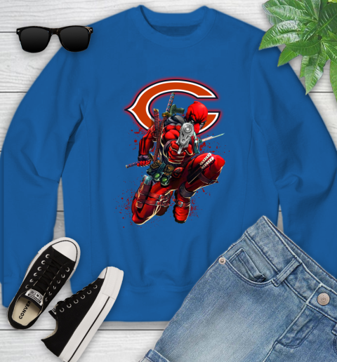 NFL Deadpool Marvel Comics Sports Football Chicago Bears Youth Sweatshirt 8
