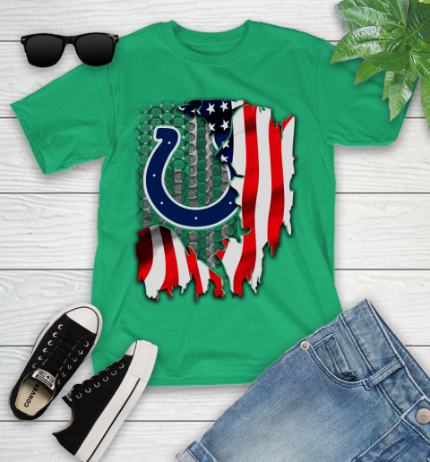 Indianapolis Colts NFL Football American Flag Youth T-Shirt 8