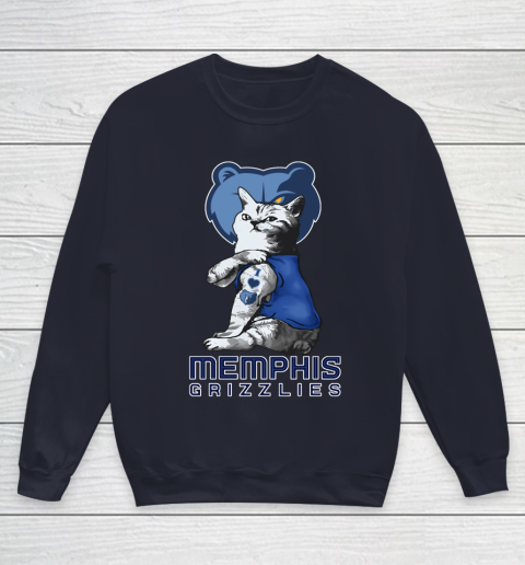 NBA Basketball My Cat Loves Memphis Grizzlies Youth Sweatshirt 2