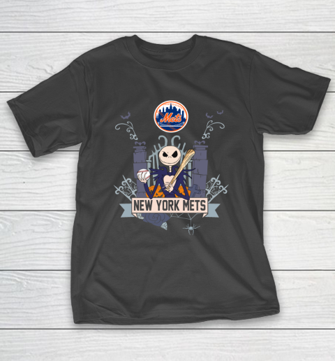 MLB New York Mets Baseball Jack Skellington Halloween T-Shirt