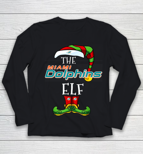 Miami Dolphins Christmas ELF Funny NFL Youth Long Sleeve