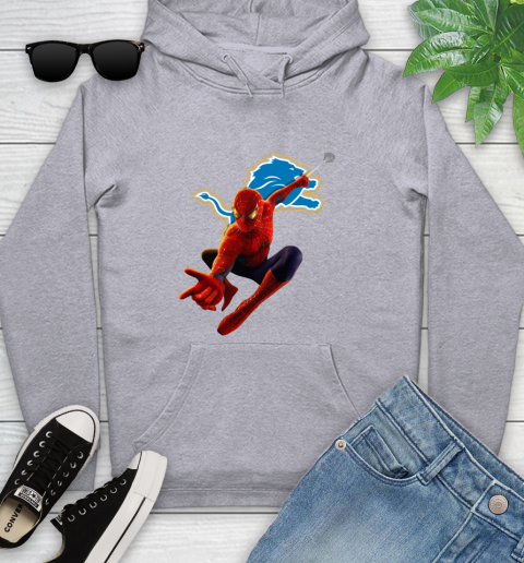 NFL Spider Man Avengers Endgame Football Detroit Lions Youth Hoodie 6