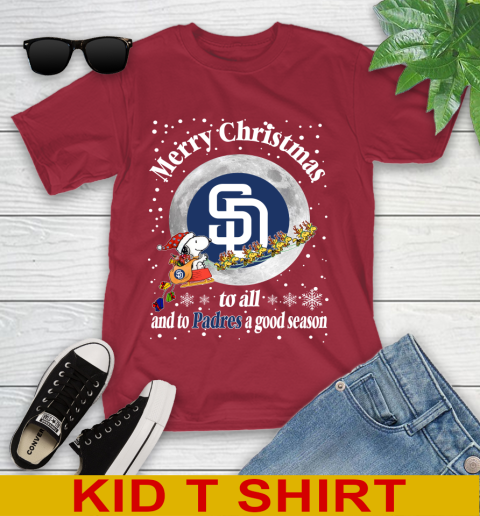 San Diego Padres Merry Christmas To All And To Padres A Good Season MLB Baseball Sports Youth T-Shirt 12