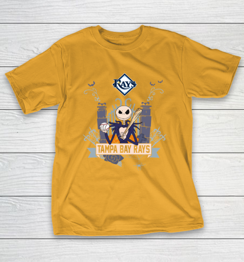 MLB Tampa Bay Rays Baseball Jack Skellington Halloween T-Shirt 2