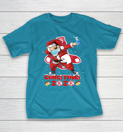 Boston Red Sox Funny Santa Claus Dabbing Christmas 2020 MLB T-Shirt 7