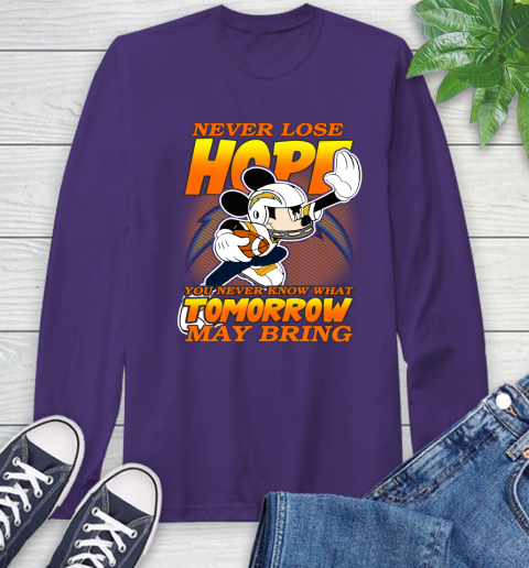 Los Angeles Chargers NFL Football Mickey Disney Never Lose Hope Long Sleeve T-Shirt 5