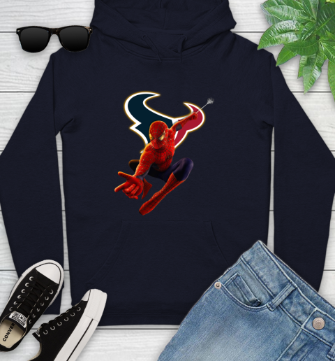 NFL Spider Man Avengers Endgame Football Houston Texans Youth Hoodie 4