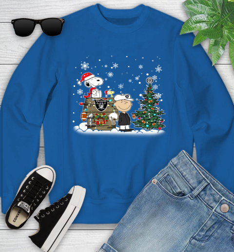 NFL Oakland Raiders Snoopy Charlie Brown Christmas Football Super Bowl Sports Youth Sweatshirt 7