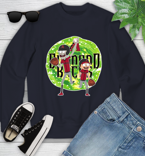 MLB Arizona Diamondbacks Rick And Morty Baseball Sports Youth Sweatshirt 3