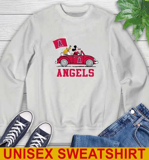 MLB Baseball Los Angeles Angels Pluto Mickey Driving Disney Shirt Sweatshirt 5