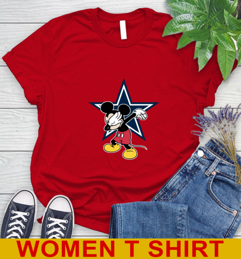 Dallas Cowboys NFL Football Dabbing Mickey Disney Sports Women's T-Shirt - Image 11