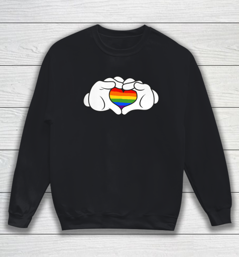 Disney Mickey And Friends Pride Mickey Gloves Rainbow Heart Sweatshirt
