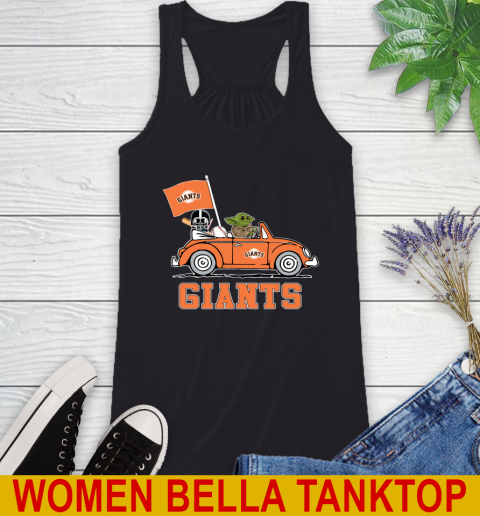 MLB Baseball San Francisco Giants Darth Vader Baby Yoda Driving Star Wars Shirt Racerback Tank 2