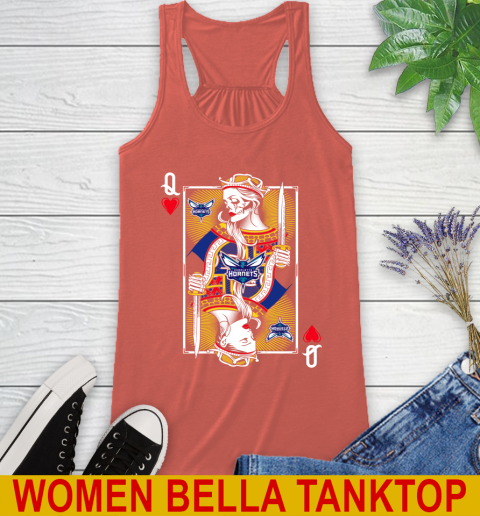 NBA Basketball Charlotte Hornets The Queen Of Hearts Card Shirt Racerback Tank 3