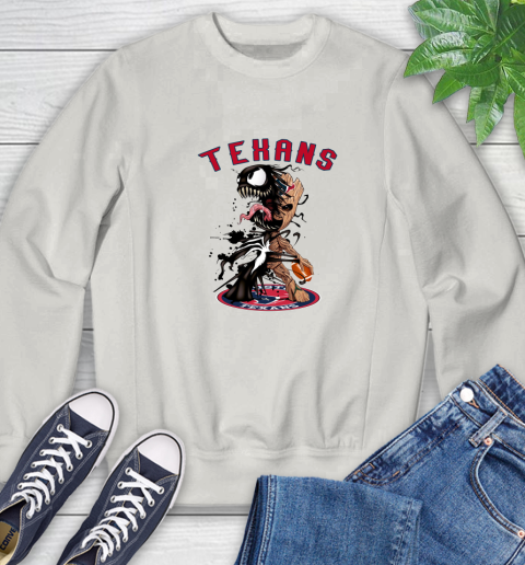NFL Houston Texans Football Venom Groot Guardians Of The Galaxy Sweatshirt 12