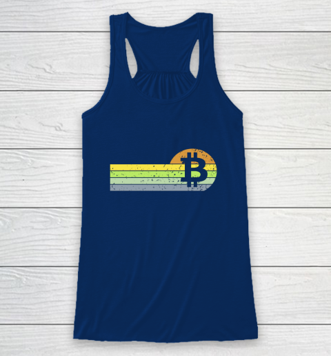 Bitcoin BTC Vintage Sunset Crypto Cryptocurrency Blockchain Racerback Tank 6
