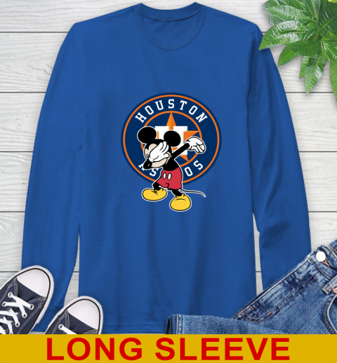 Houston Astros MLB Baseball Dabbing Mickey Disney Sports Long Sleeve T-Shirt 9